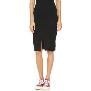 Revolve LNA Harley Skirt Pencil Mini Slit Black High Waist Bodycon Jersey XS